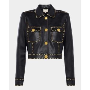L'Agence Winsome Studded Leather Jacket US 4